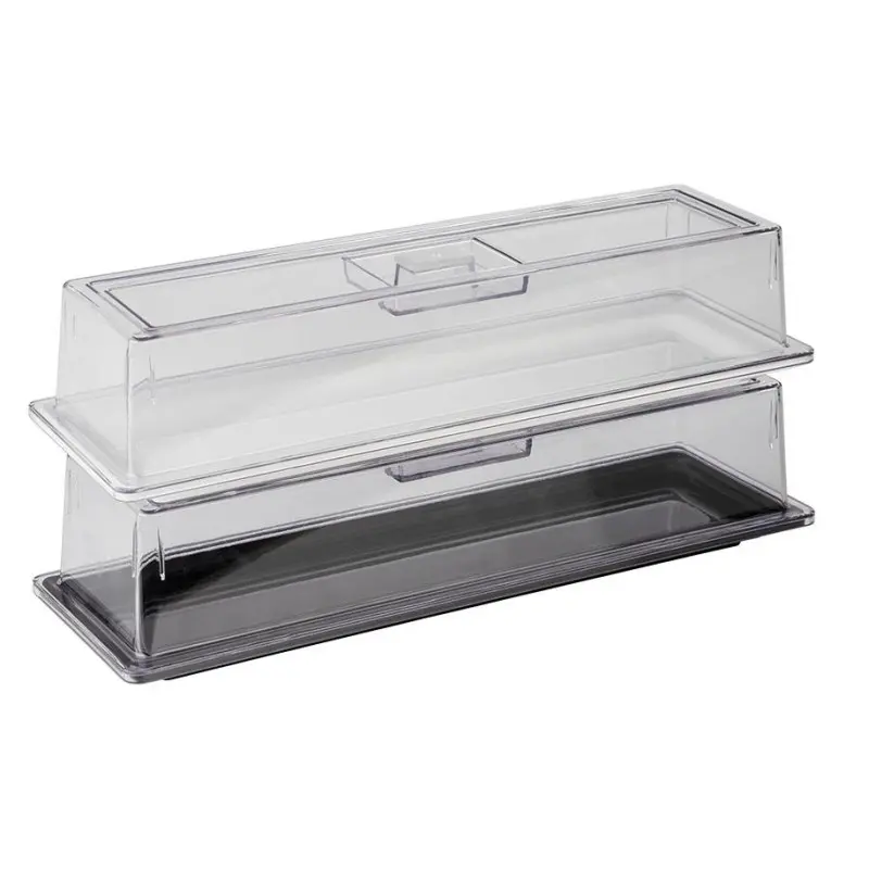 APS Cover Gastronorm 2/4 20.875" x 6.5" x 4.25" H polycarbonate clear APS Cover Gastronorm 2/4 20.875" x 6.5" x 4.25" H polycarbonate clear