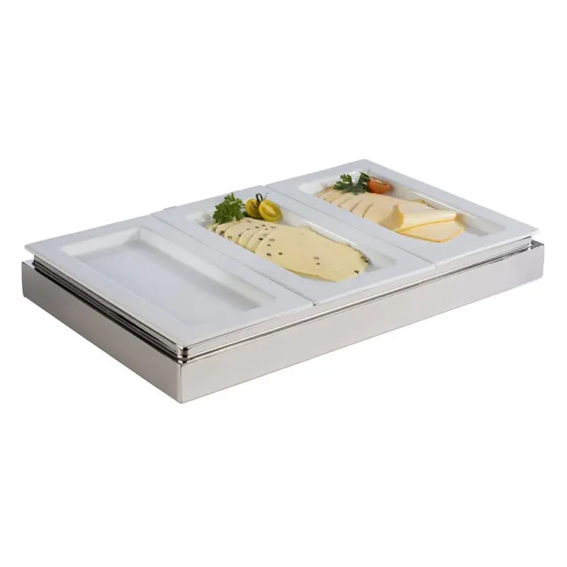 APS Tray Gastronorm 1/3 12.875" x 7" x 0.875" H porcelain white Frames - Case of 16