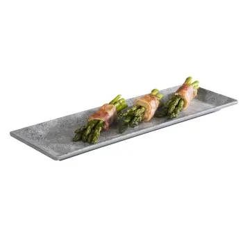 APS Tray 12.25" x 4.25" x 0.625" H melamine patterned concrete Element - Case of 6