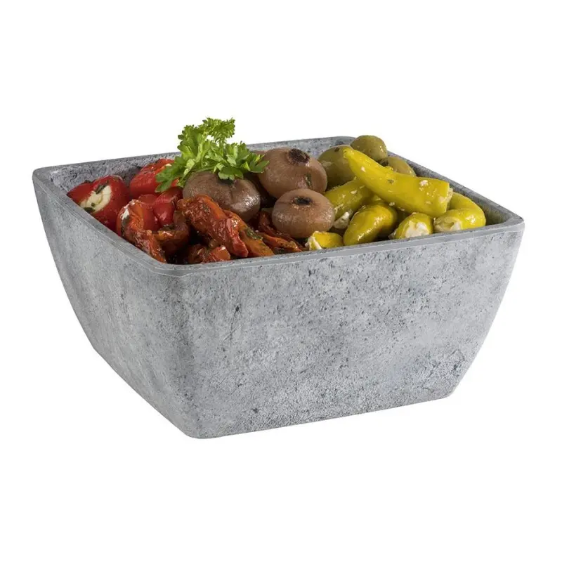 APS Bowl 50.75 oz. melamine patterned concrete Element - Case of 4 APS Bowl 50.75 oz. melamine patterned concrete Element - Case of 4