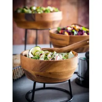 APS Bowl 101 oz. 10.625" diameter x 3.375" height round wood Acacia - Case of 12