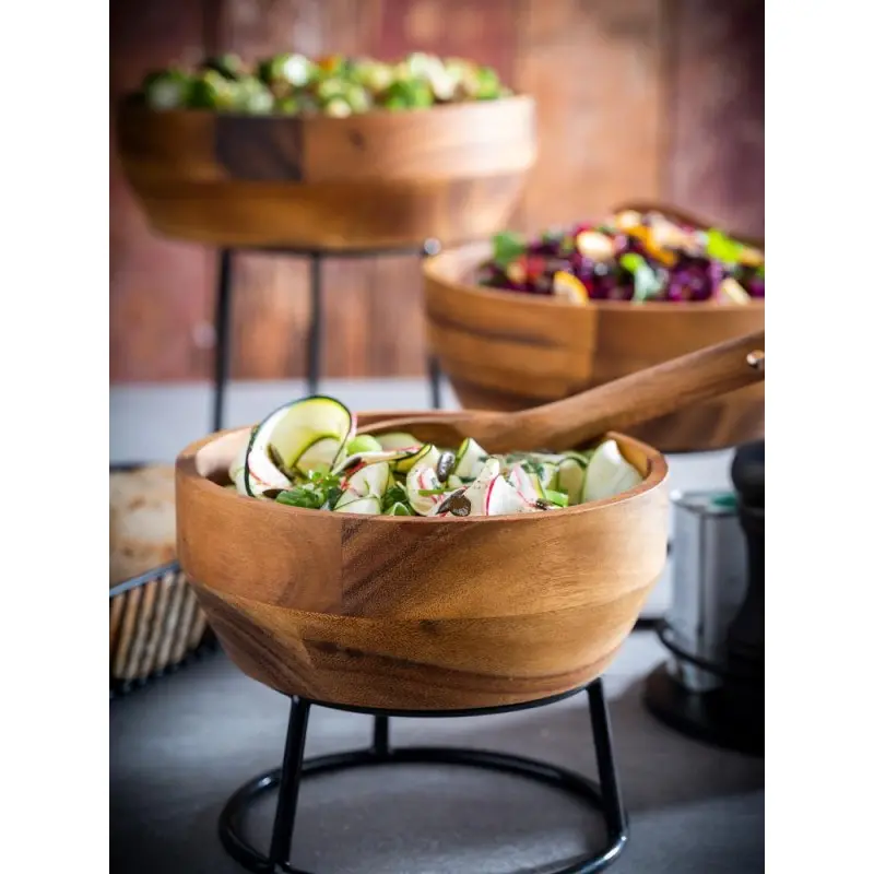 APS Bowl 101 oz. 10.625" diameter x 3.375" height round wood Acacia - Case of 12 APS Bowl 101 oz. 10.625" diameter x 3.375" height round wood Acacia - Case of 12
