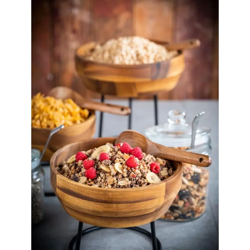 APS Bowl 101 oz. 10.625" diameter x 3.375" height round wood Acacia - Case of 12 APS Bowl 101 oz. 10.625" diameter x 3.375" height round wood Acacia - Case of 12