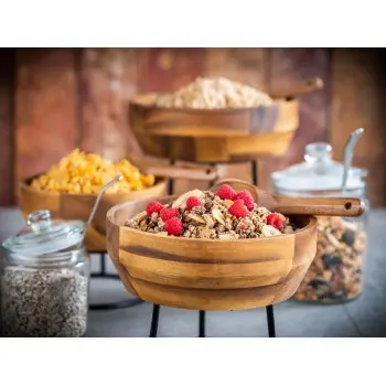 APS Bowl 101 oz. 10.625" diameter x 3.375" height round wood Acacia - Case of 12