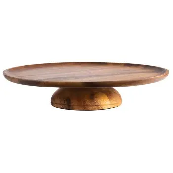 APS Cake Stand 15.125" dia. x 3.125" H acacia