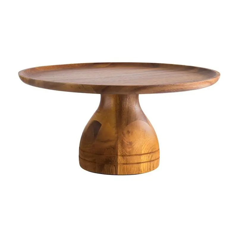 APS Cake Stand 13" dia. x 6.375" H acacia APS Cake Stand 13" dia. x 6.375" H acacia