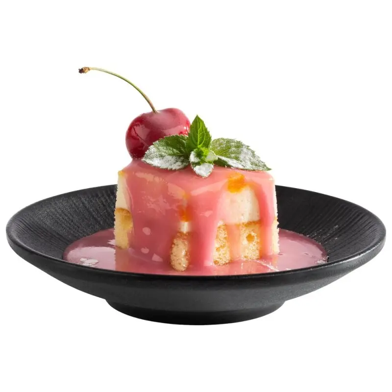 APS Nero Plate 6" melamine black - Case of 12 APS Nero Plate 6" melamine black - Case of 12