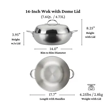 Hestan 7.5qt - 14" Covered Wok (36cm) - Set of 2