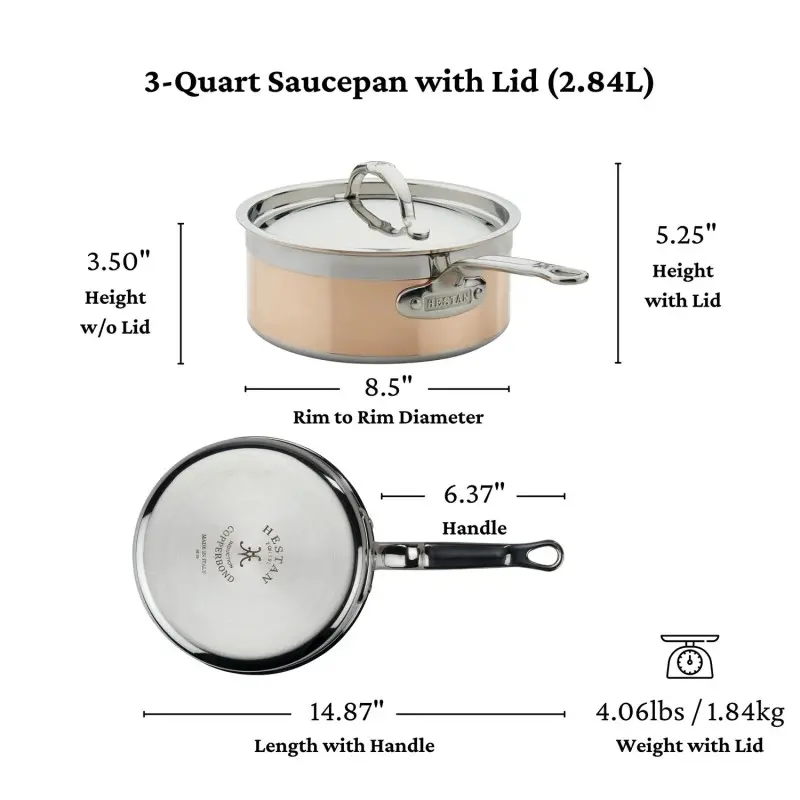 Hestan 3.0qt Covered Saucepan (20cm) - Set of 2 Hestan 3.0qt Covered Saucepan (20cm) - Set of 2