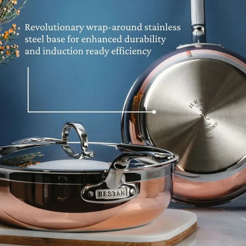 Hestan 5qt Covered Essential Pan w/helper handle (28cm) - Set of 2