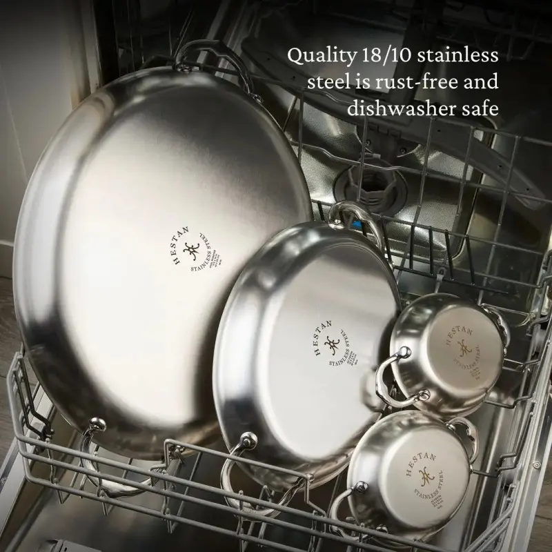 Hestan 2.0qt OVAL Medium Clad Stainless Steel Au Gratin (64oz, 12.5" x 9.0") - Set of 2 Hestan 2.0qt OVAL Medium Clad Stainless Steel Au Gratin (64oz, 12.5" x 9.0") - Set of 2