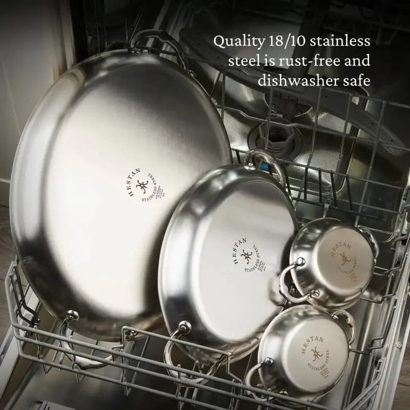 Hestan 5.5qt OVAL Large Clad Stainless Steel Au Gratin (176 oz, 17.5" x 9.0") - Set of 2 Hestan 5.5qt OVAL Large Clad Stainless Steel Au Gratin (176 oz, 17.5" x 9.0") - Set of 2