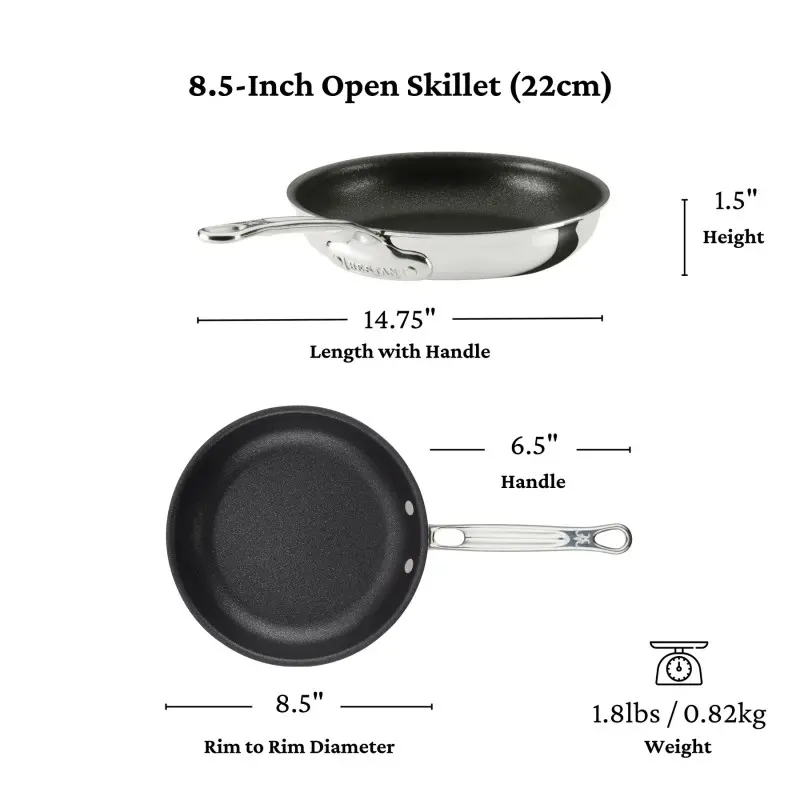 Hestan 8.5" Open Skillet with TITUM™ NS (22cm) - Set of 2 Hestan 8.5" Open Skillet with TITUM™ NS (22cm) - Set of 2