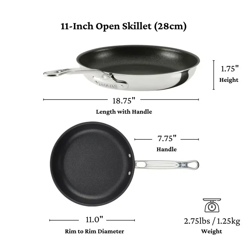 Hestan 11" Open Skillet with TITUM™ NS (28cm) - Set of 2