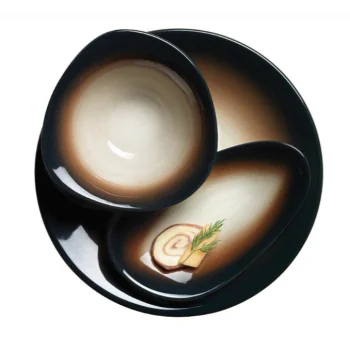 Reserve by Libbey Round Plate 9" dia. porcelain Obsidian - Case of 12