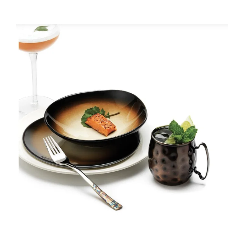 Reserve by Libbey Organic Bowl 9-3/4" x 2-3/8"H porcelain Obsidian - Case of 12 Reserve by Libbey Organic Bowl 9-3/4" x 2-3/8"H porcelain Obsidian - Case of 12