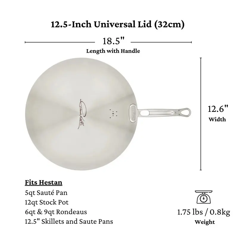 Hestan 32cm/12.5" Universal SS Lid - Set of 2