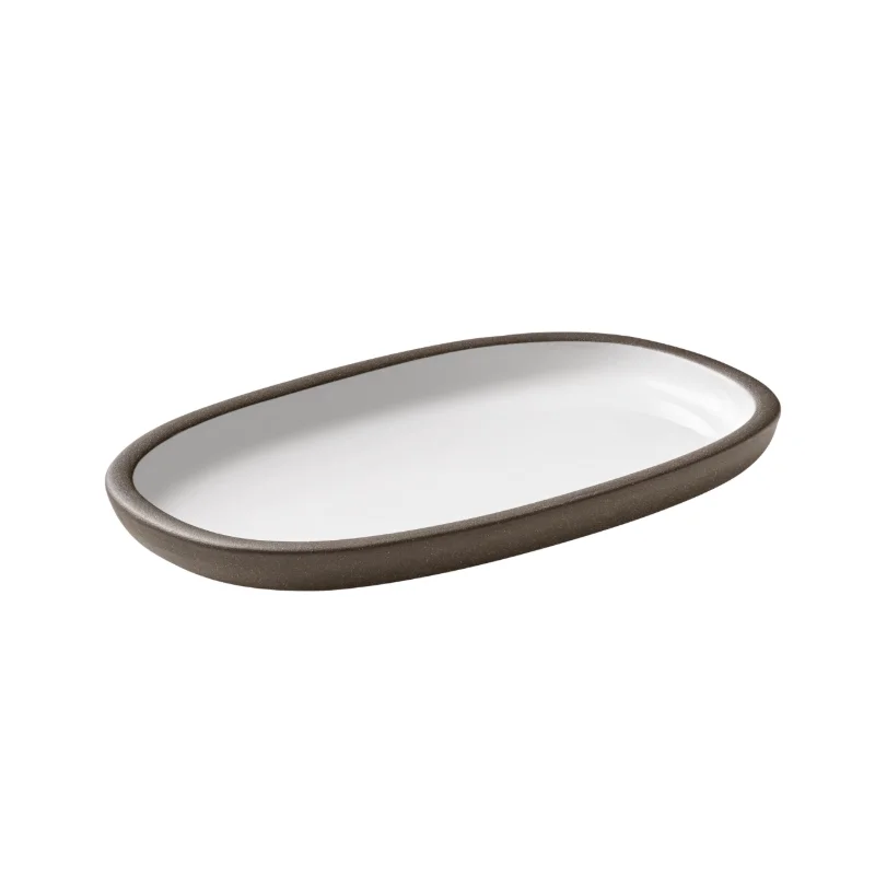 Playground Oval Platter 7-1/2” dia. x 4-3/8"H coupe - Taupe - Case of 6