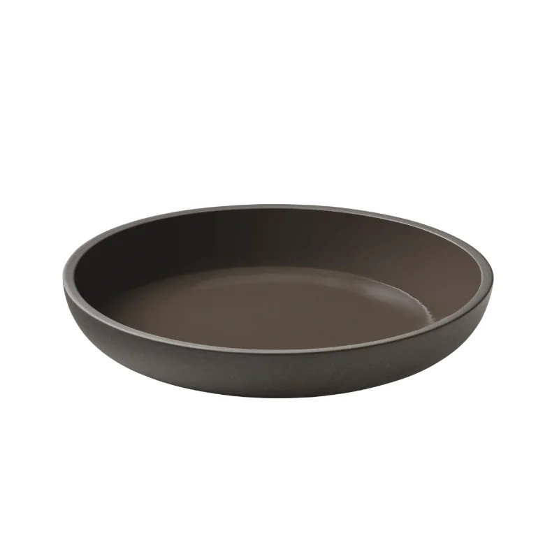 Playground Round Plate 10-1/4” dia. x 1-7/8"H deep coupe 45.7 oz. - Taupe - Case of 6