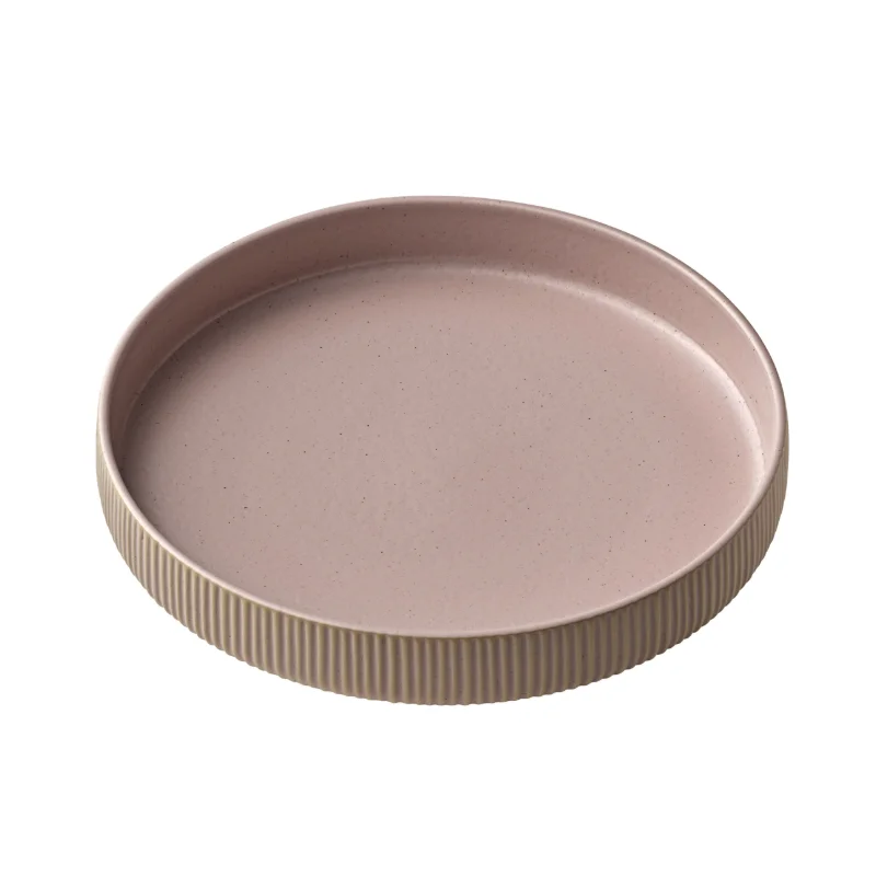 Playground Round Plate 9-1/2" dia. x 1-5/8"H deep high rim - Rose - Case of 6