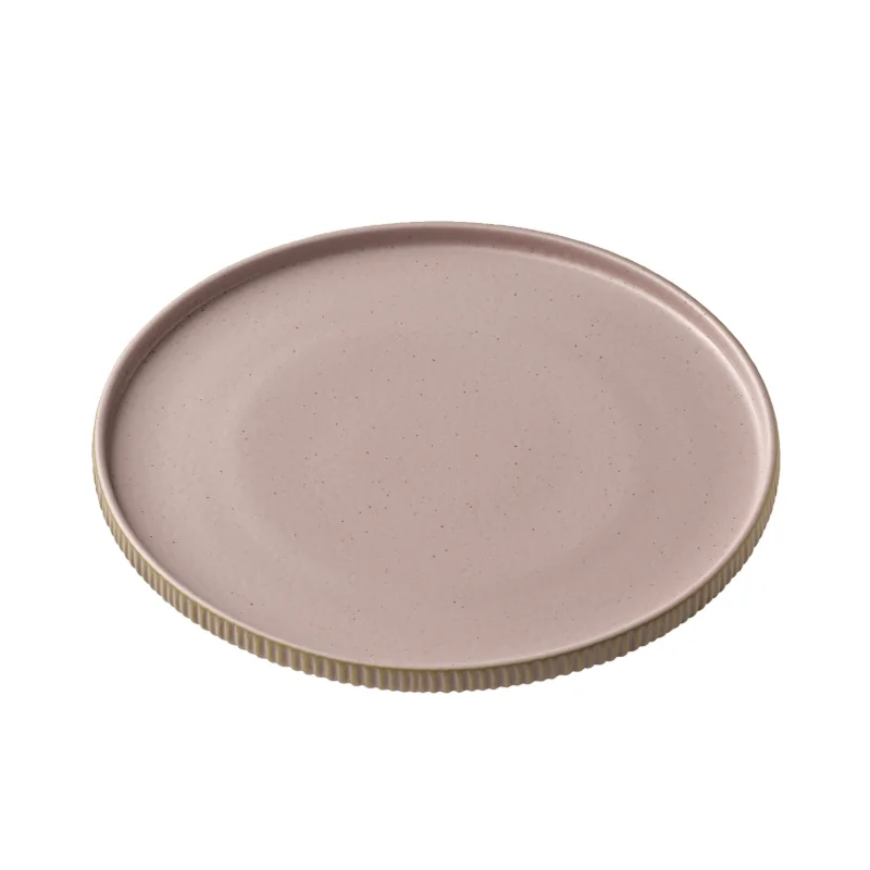 Playground Round Plate 8-1/4" dia. x 1"H flat high rim - Rose - Case of 6