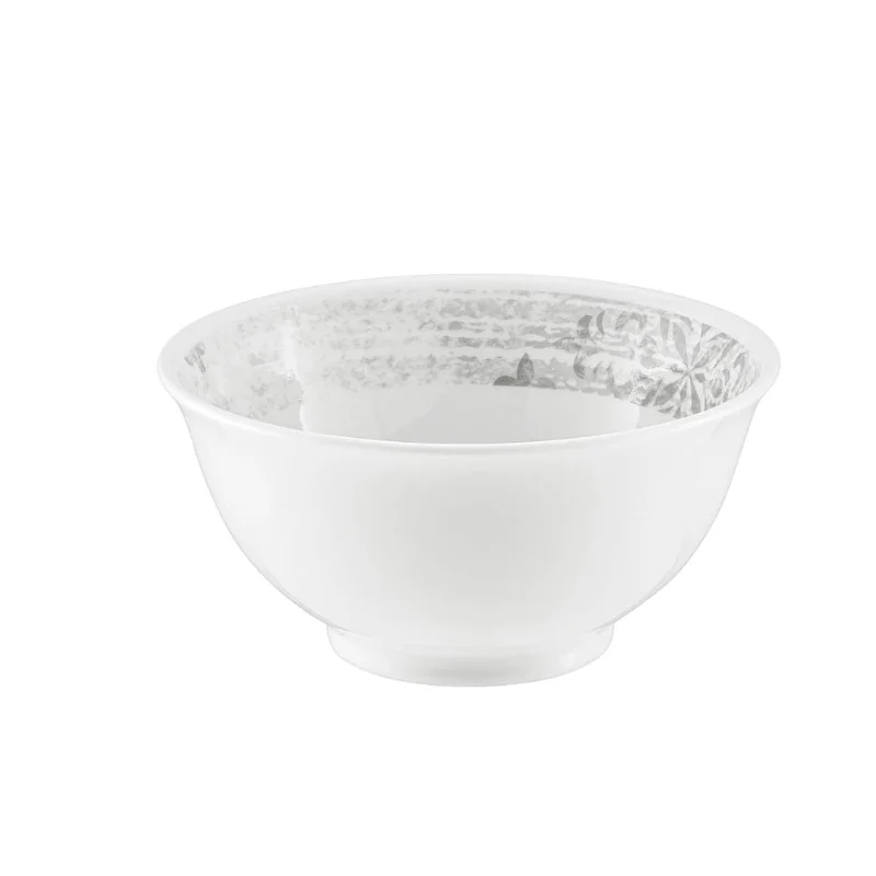 Schonwald Round Bowl 5" dia. - Structure Grey with Ornaments - Case of 12