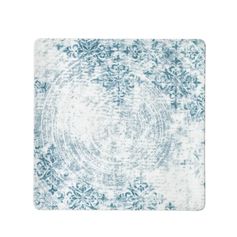 Schonwald Square Plate 9-1/2" x 9-1/2" - Structure Blue with Ornaments - Case of 6