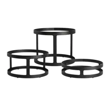 My Glass Studio Display Risers D 8 1/2 in Set Of 3 (Ht 6 5/8 in, 4 3/8 in, 2 3/8 in) Mid Modern Black