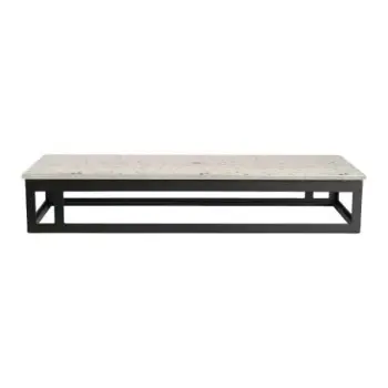 My Glass Studio Rectangular Metal Stand 19 1/2 in x 6 7/8 in x 3 1/4 in Mid Modern Black