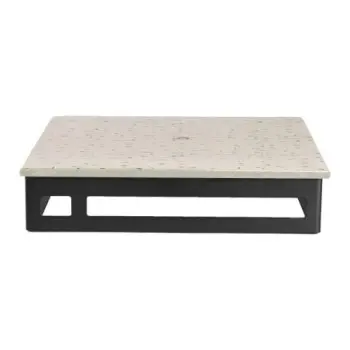 My Glass Studio Square Metal Stand 10 3/8 in x 10 3/8 in x 2 1/8 in Mid Modern Black