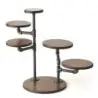 Creations Buffet Display Stand Gun Metal Pipes Chestnut Stain Bases 14 in x 24 1/4 in