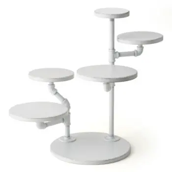 Creations Buffet Display Stand White Pipes Weathered White Bases 14 in x 24 1/4 in