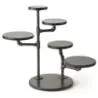Creations Buffet Display Stand Gun Metal Pipes Ebony Stain Bases 14 in x 24 1/4 in
