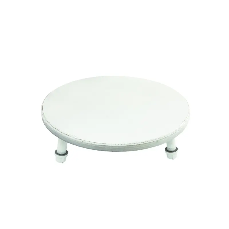 Creations Buffet Platform Stand W Pipe Legs 14 in x 4 3/4 in Aged White