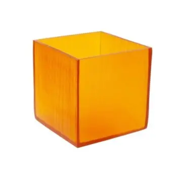 Kenny Mack Riser/Box Carved 8 in x 8 in x 8 in Tangerine - Set of 2