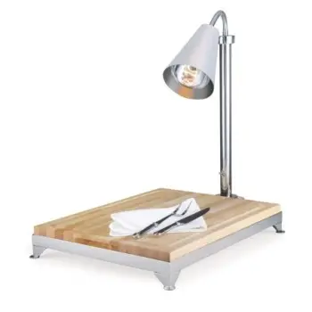 DW Haber Carving Board 24 in L x 18 in W Wood with Frame And Modern Heat Lamp Single Head 22 in H Ss