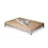 DW Haber Carving Board 24 in L x 18 in W Wood with Frame And Modern Feet Stainless Steel