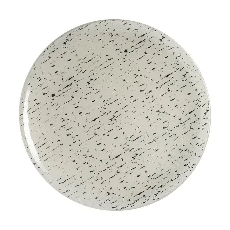 My Glass Studio Serving Platter 13 in x 1 in Mid Modern Cream/Dark Grey - Set of 4 - MyGlassStudio