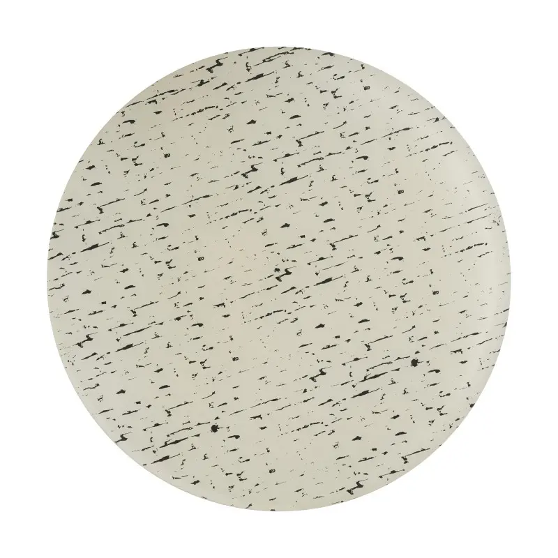 My Glass Studio Flat Cake Plate 13 in x 3/8 in Mid Modern Cream/Dark Grey - Set of 4 My Glass Studio Flat Cake Plate 13 in x 3/8 in Mid Modern Cream/Dark Grey - Set of 4