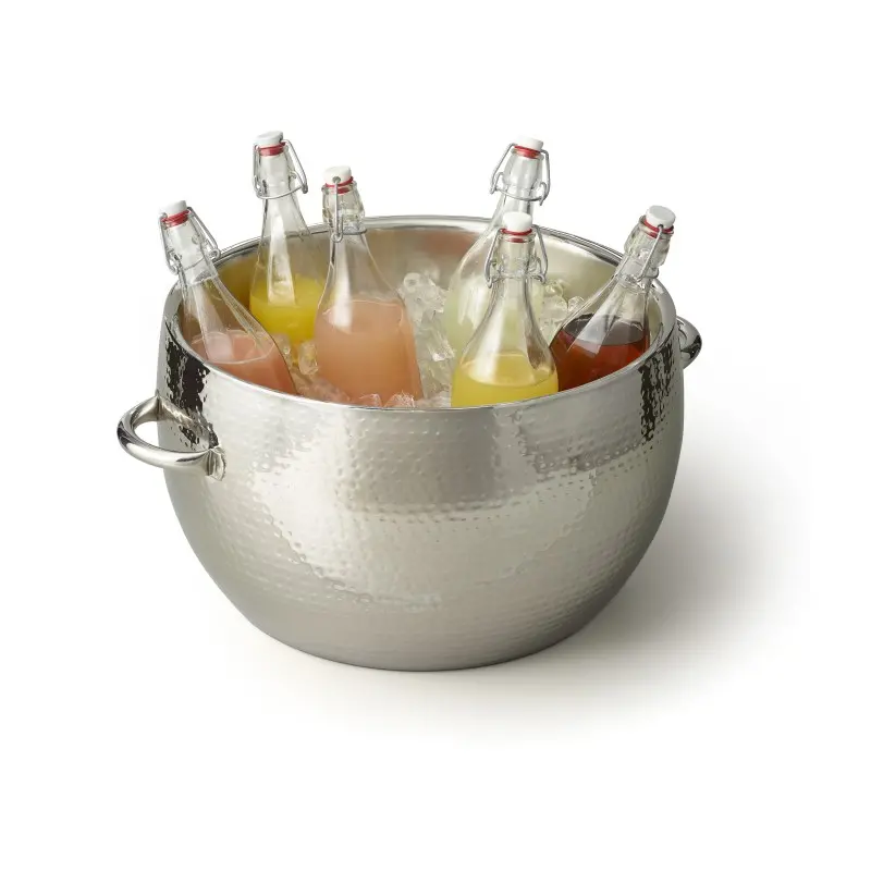 Creations Buffet Double Wall Hammered Beverage Tub 20 3/4 in x 17 3/4 in x 10 1/4 in 7 Gal