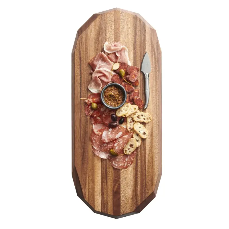 Creations Wood Oval Faceted Acacia Board 28 in x 12 in x 2 in - Set of 2 Creations Wood Oval Faceted Acacia Board 28 in x 12 in x 2 in - Set of 2