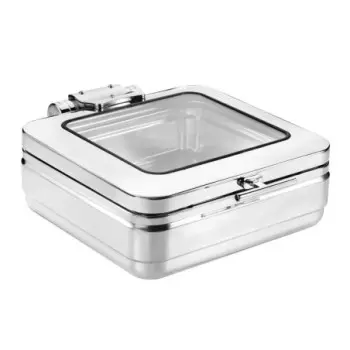 WNK HW/Buffet Square indux Chafer withGlss Lid withSs insrt 14 3/4 in x 18 7/8 in x 6 3/4 in (6 3/4 qts) Diva