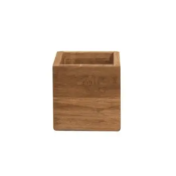 DW Haber Square Utility Box 4 in x 4 in Natural Teak