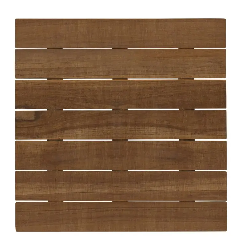 DW Haber Fusion Wood Slatted Shelf 12 in x 12 in Teak