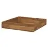 DW Haber Fusion Wood Slatted Flat Basket 14 in x 14 in Teak