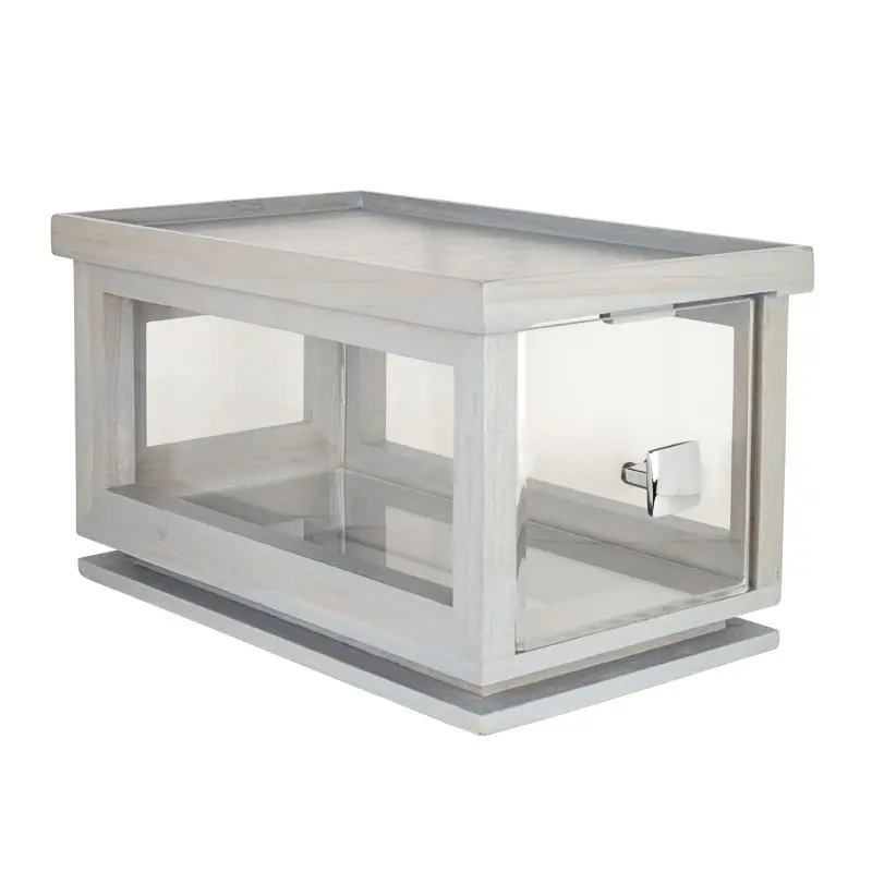 DW Haber Bakery Box W Acrylic Drawer 14 1/4 in x 8 1/2 in x 8 1/2 in Grey Wash - D.W.Haber