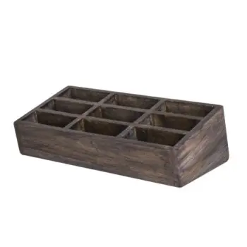 DW Haber Angled Condiment Caddy Nine Compartment 12 3/4 in x 6 1/2 in x 4 in Ash Grey
