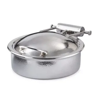 DW Haber Chafer Grill (2 Gal) Round Hinged Hammered Stainless Steel