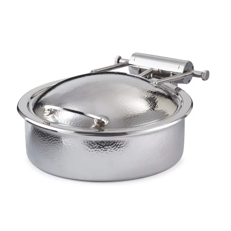 DW Haber Chafer Grill (2 Gal) Round Hinged Hammered Stainless Steel DW Haber Chafer Grill (2 Gal) Round Hinged Hammered Stainless Steel