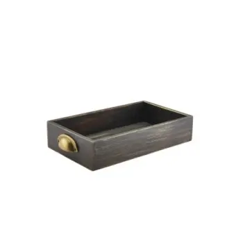 Genware Display Drawers Gn 1/3 Acacia Wood Black Wash - Set of 6